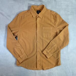 DUER Shirt Mens Medium No Sweat Moleskin Long Sleeve Button Front Tencel Tan